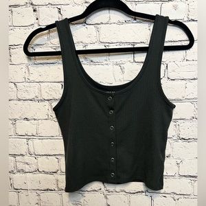 American Eagle snap front crop rubbed tank